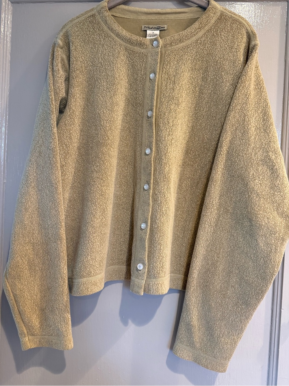MODODOC Olive Green Button down Cardigan size 3 Large cozy! EUC